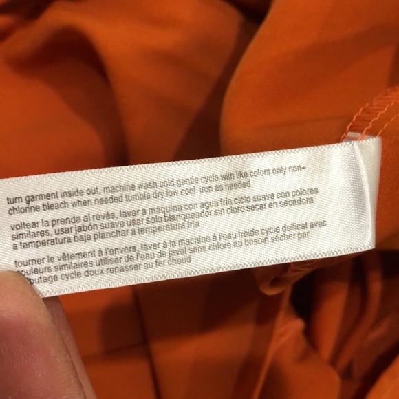 Eloquii Blouse Size 22 Pumpkin Spice Orange Pleated Short Sleeve Top - Picture 7 of 10